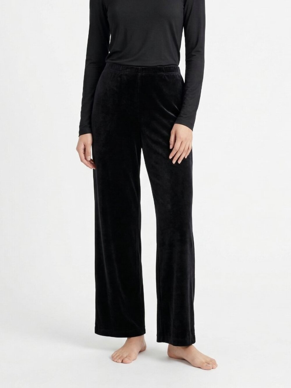 Vintage Chico's Travelers Pants Black Straight Leg Slinky Knit Minimalist 3 (XL) - Picture 9 of 9
